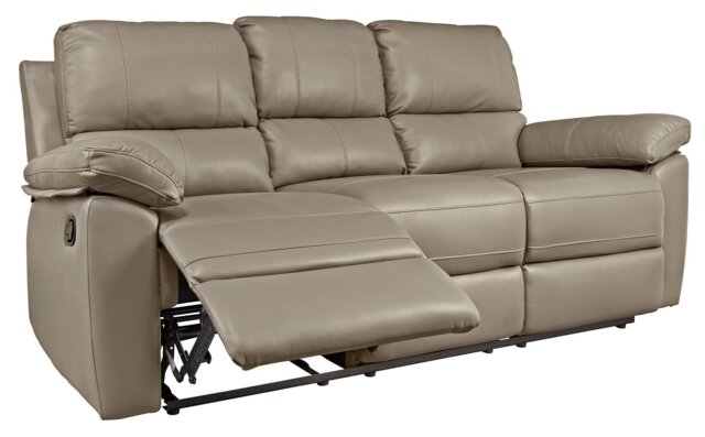 Argos Home Toby Faux Leather 3 Seater Recliner Sofa - Grey - image 1