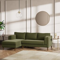 Habitat Newington Left Hand Corner Sofa - Green - Dark Leg - thumbnail 2