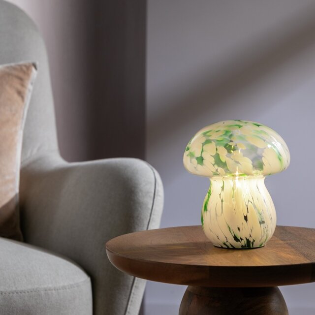 Habitat Mushroom Glass Battery Powered Table Lamp - Green - image 1