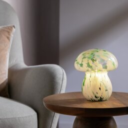 Habitat Mushroom Glass Battery Powered Table Lamp - Green - thumbnail 1