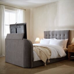 Argos Home Bentley Double 2.1 Sound TV Ottoman Bed - Grey