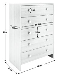 Argos Home Seville 5 Drawer Chest - Anthracite - thumbnail 2