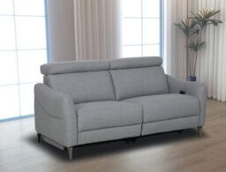 Argos Home Elias Fabric 3 Seater Recliner Sofa - Grey - thumbnail 2
