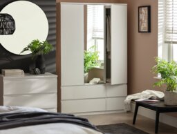 Argos Home Jenson 3 Door Mirror Wardrobe - Matte White - thumbnail 1