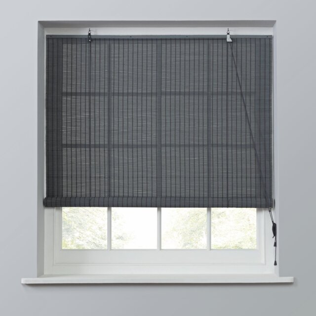 Habitat Bamboo Grey Roller Blind - 90cm - image 1