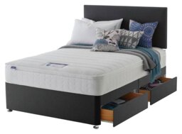 Silentnight Travis Kingsize 4 Drawer Divan Bed - Charcoal - thumbnail 1