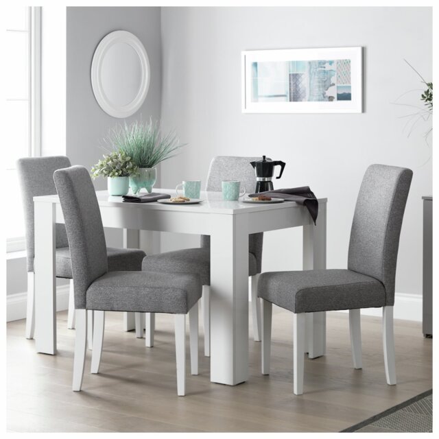 Argos Home Pair of Tweed Fabric Dining Chairs - Grey - image 1