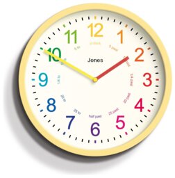 Jones Clocks Kids Analogue Wall Clock - Yellow - thumbnail 1