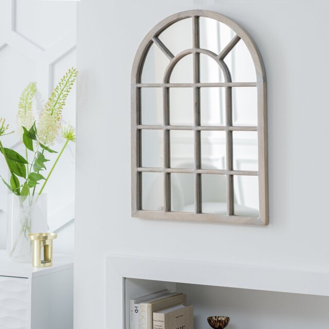 Habitat White Window Arch Wall Mirror - 70x50cm - image 1