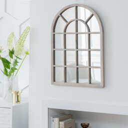 Habitat White Window Arch Wall Mirror - 70x50cm - thumbnail 1
