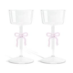 Argos Home Glass Bow Pillar Candle Holder - Set of 2 - thumbnail 2