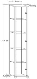 Argos Home 1 Glass Door Display Cabinet - Light Oak - thumbnail 2