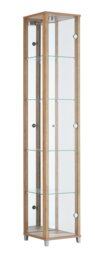 Argos Home 1 Glass Door Display Cabinet - Light Oak - thumbnail 1