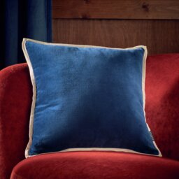 Habitat Cotton Velvet Cushion - Navy - 43x43cm - thumbnail 1