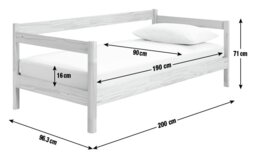 Habitat Odin Single Day Bed Frame With Mattress - Pine - thumbnail 2