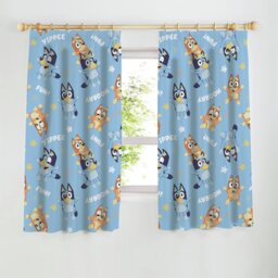 Bluey Celebrate Kids Pencil Pleat Curtains - Blue - 168x137cm - thumbnail 1