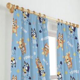 Bluey Celebrate Kids Pencil Pleat Curtains - Blue - 168x137cm - thumbnail 2