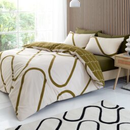 Catherine Lansfield Linear Curve Bedding Set - Single - thumbnail 1