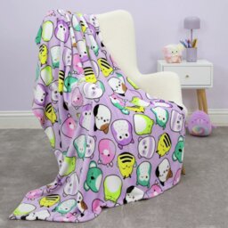 Squishmallows Squad Fleece Throw - Lilac - 100x150cm