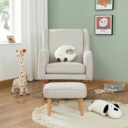 Babymore Ida Polyester Nursing Chair With Foot Stool - Cashmere - thumbnail 2