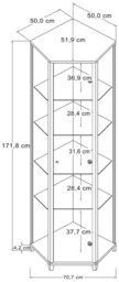 Argos Home 1 Glass Dr Corner Display Cabinet - Silver Effect - thumbnail 2