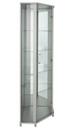 Argos Home 1 Glass Dr Corner Display Cabinet - Silver Effect - thumbnail 1