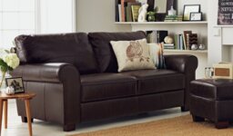 Argos Home Salisbury Leather 3 Seater Sofa - Chocolate - thumbnail 2