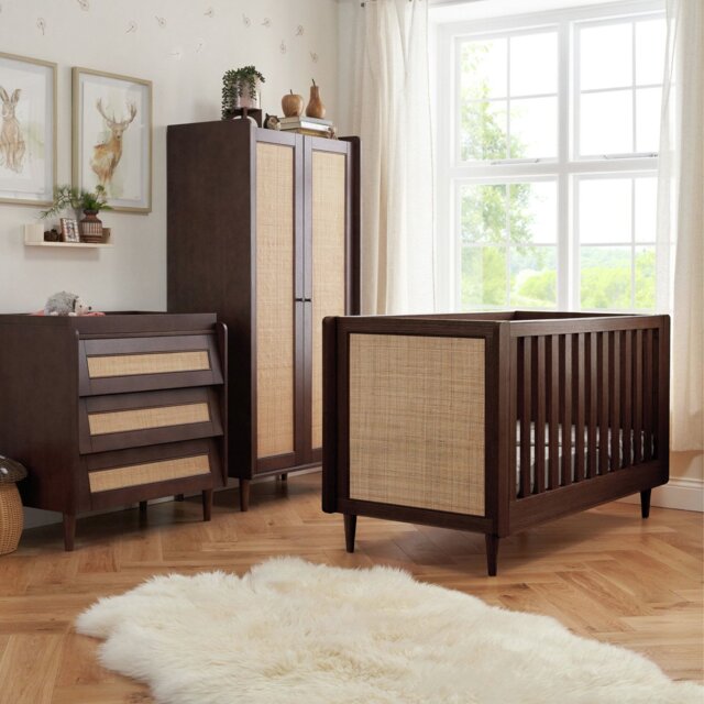 Tutti Bambini Japandi 3 Piece Nursery Furniture Set - Walnut - image 1