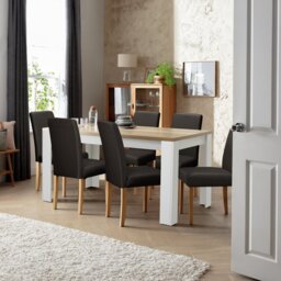 Argos Home Preston Grey Dining Table & 6 Chocolate Chairs