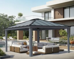 Palram Canopia Dallas Grey Garden Gazebo 14 x 16ft - thumbnail 2