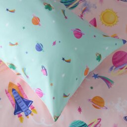 Habitat Space Girl Pink Kids Bedding Set - Double - thumbnail 2