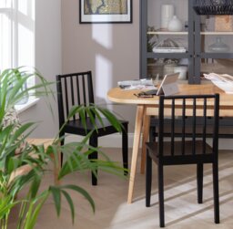 Habitat 6 Nel Solid Wood Spindle Chairs - Black - thumbnail 2