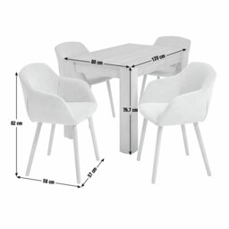 Argos Home Miami Oak Dining Table & 4 Green Chairs - thumbnail 2