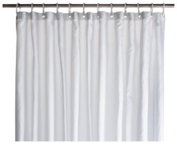 Argos Home Shower Curtain with Anti Bacterial Finish - White - thumbnail 1