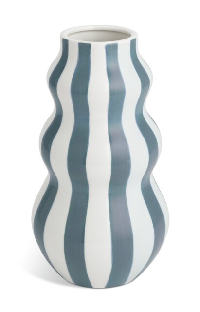Habitat Hand Painted Stripe Vase - Blue - image 1