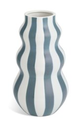 Habitat Hand Painted Stripe Vase - Blue