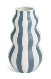 Habitat Hand Painted Stripe Vase - Blue - thumbnail 2