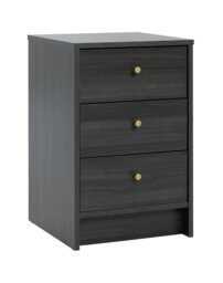 Argos Home Malibu 3 Drawer Bedside Table - Black Brown - thumbnail 1