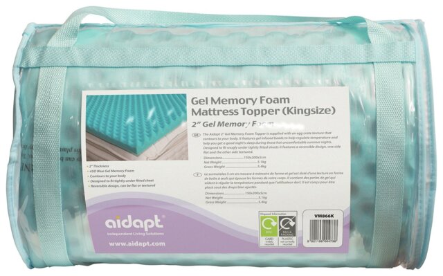 Aidapt Cool Memory Foam 5cm Mattress Topper - Kingsize - image 1