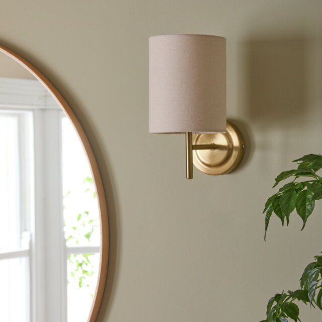 Argos Home Candelabra Steel Wall Light -  Brass & Natural - image 1