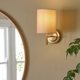 Argos Home Candelabra Steel Wall Light -  Brass & Natural - thumbnail 2
