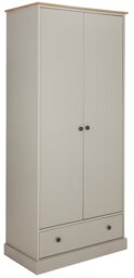 Argos Home Kensington 2 Door 1 Drawer Wardrobe - Grey & Oak - thumbnail 1