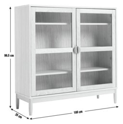 Habitat Cornelia 2 Door Glass Short Display Cabinet -Natural - thumbnail 2