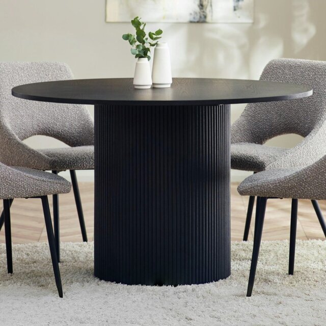 Julian Bowen Louis Round 4 Seater Dining Table - Black - image 1