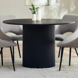 Julian Bowen Louis Round 4 Seater Dining Table - Black - thumbnail 1