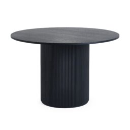 Julian Bowen Louis Round 4 Seater Dining Table - Black - thumbnail 2