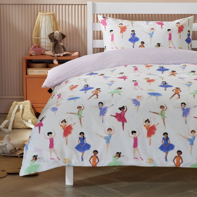 Argos Home Dancers White Kids Bedding Set - Single - image 1