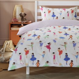 Argos Home Dancers White Kids Bedding Set - Single - thumbnail 1