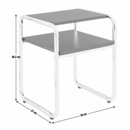Habitat Albers Bedside Table - Black & Silver - thumbnail 2