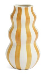Habitat Hand Painted Stripe Vase - Mustard - thumbnail 1